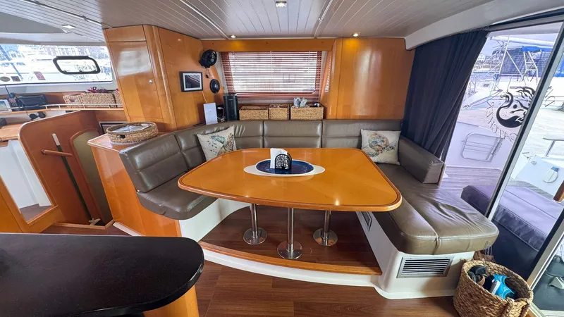 Dream Catcher Yacht Photos Pics Galley Dining Starboard