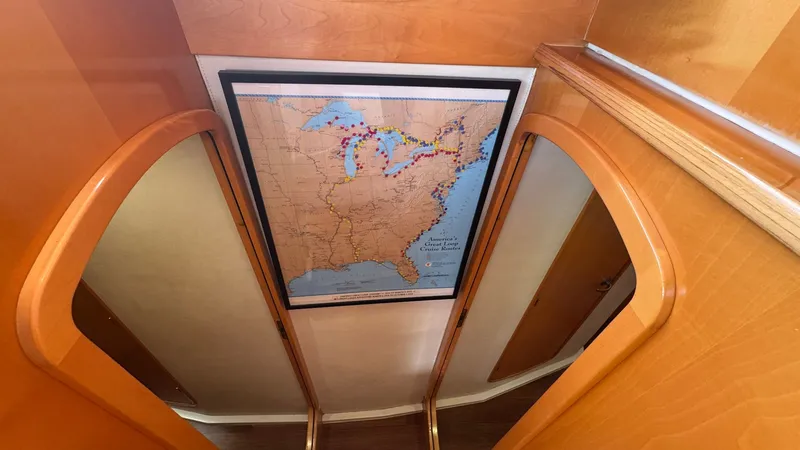 Dream Catcher Yacht Photos Pics Companionway to Starboard Hull