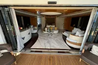 Luxurious interior of 2014 Bilgin Custom 150 yacht with elegant seating and modern design.
