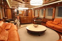 Luxurious interior of 2014 Bilgin Custom 150 yacht with elegant seating and modern decor.