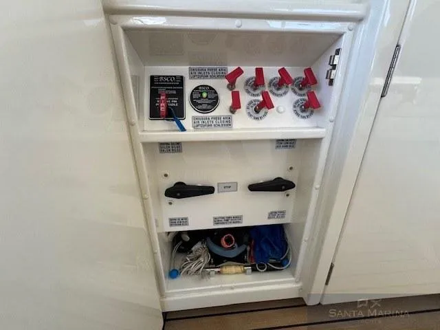  Yacht Photos Pics Electrical control panel on a 2006 Cantieri di Sarnico 60 yacht.