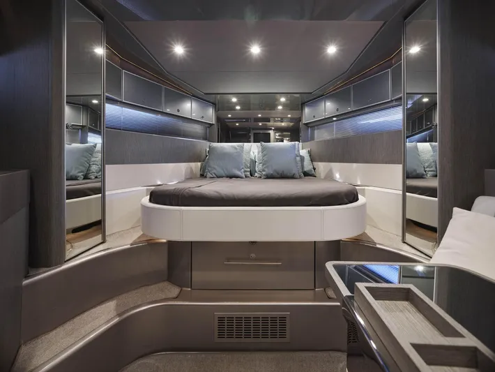  Yacht Photos Pics Luxurious interior of 2014 Riva Rivarama Super 44 yacht with modern design and ambient lighting.