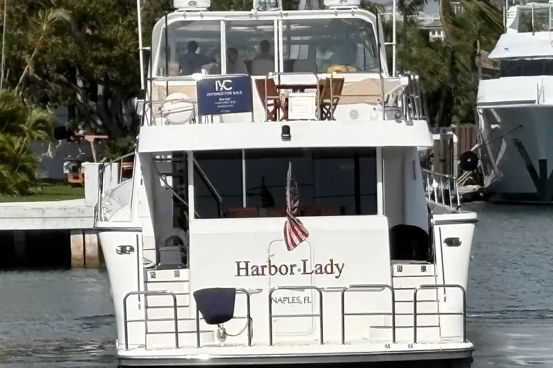 Harbor Lady Yacht Photos Pics 2005 Pacific Mariner Raised Pilothouse Motoryacht "Harbor Lady" docked in Naples, Florida.