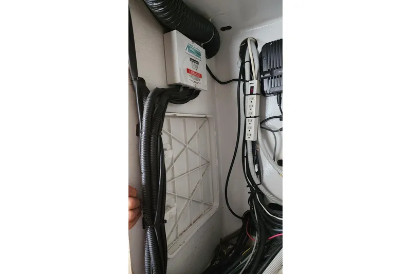 Conquest Yacht Photos Pics Electrical wiring and components inside a 2006 Maxim Yachts 57.