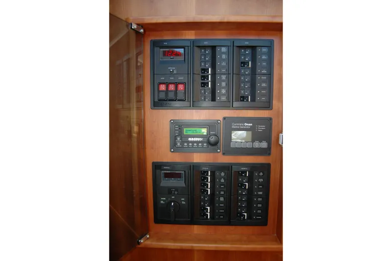 Serendipity Yacht Photos Pics Electrical control panel on 2019 Sabre 38 Salon Express yacht.