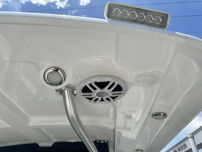  Yacht Photos Pics 2023 Custom Shark Fin R321 boat roof with speaker and LED light.