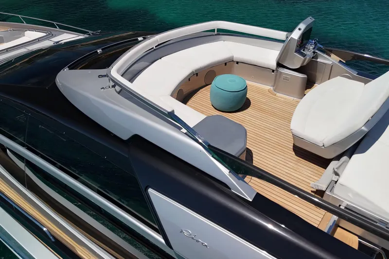  Yacht Photos Pics Luxurious 2017 Riva 76 Perseo yacht with elegant deck seating and modern design.