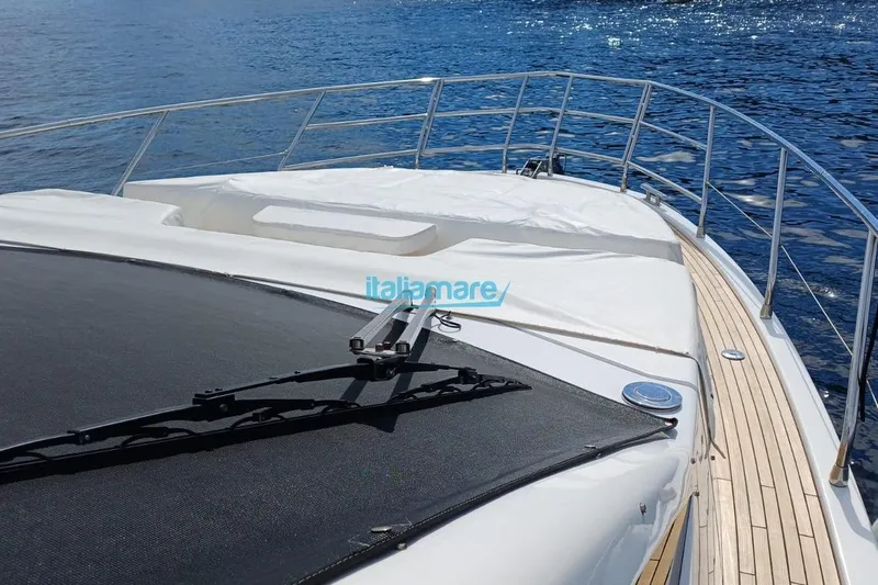 Yacht Photos Pics 2025 Azimut Fly 60 yacht deck with sleek design on open water.