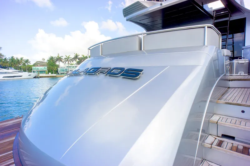  Yacht Photos Pics Luxury Pershing 82 yacht docked, showcasing sleek design and modern features, 2013 model.