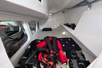 Interior of 2022 Dehler 30 sailboat with gear and equipment.