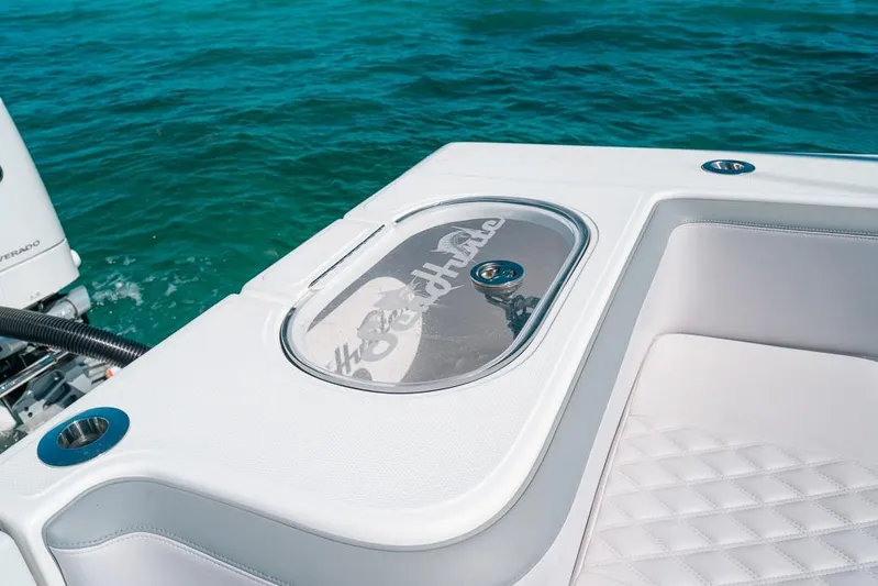  Yacht Photos Pics 2024 SeaHunter 39 Tournament boat with sleek seating and ocean backdrop.