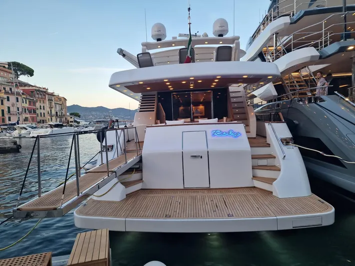 Toi Moi Et Roby Yacht Photos Pics Luxury yacht Diano 29, 2008 model, docked at scenic marina.