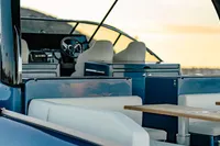2024 Solaris Power 60 Open yacht interior with elegant seating and modern design.