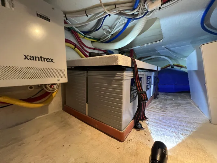 Idaho Red Yacht Photos Pics Electrical system in 2018 Great Harbour TT35 boat, featuring Xantrex components and wiring.