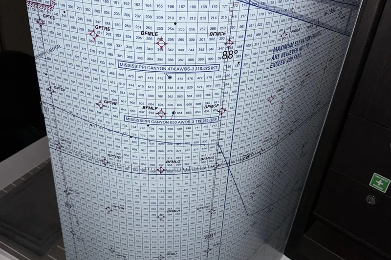  Yacht Photos Pics Nautical chart on Intrepid 475 Sport Yacht, 2020 model, showing Mississippi Canyon details.