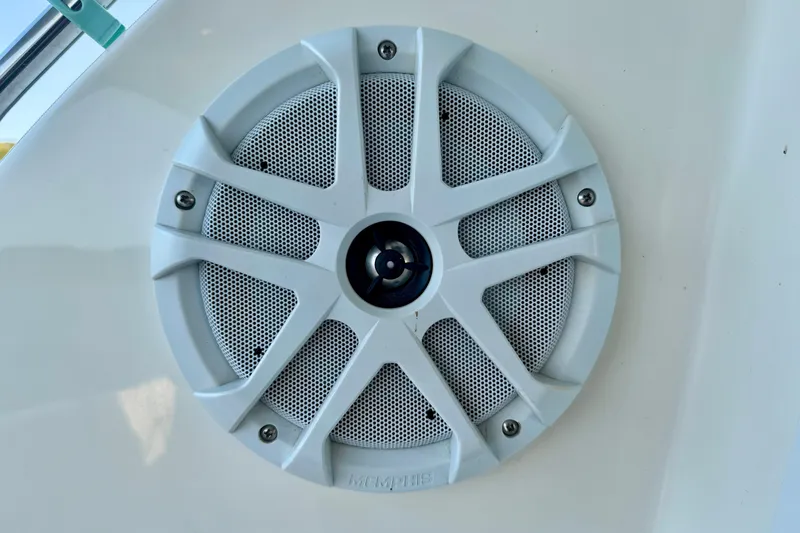  Yacht Photos Pics Close-up of a speaker on a 2003 Meridian 341 Sedan boat.