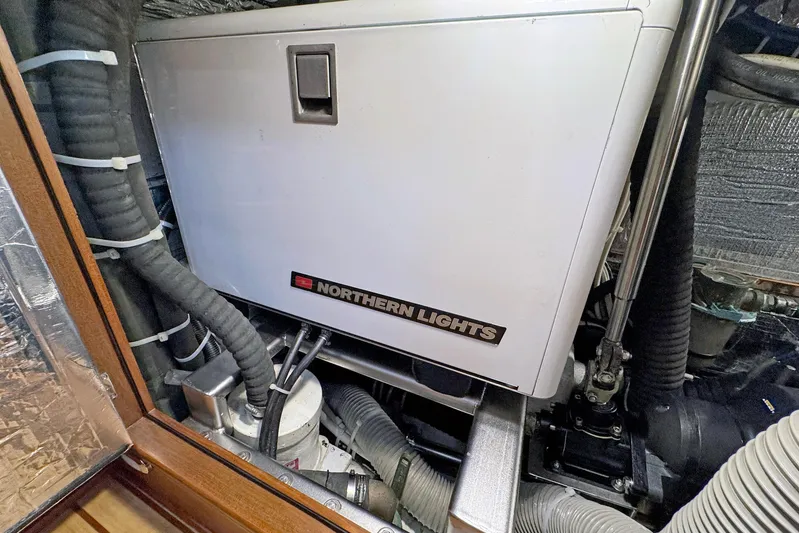 Legacy Yacht Photos Pics Engine room of a 2012 Hylas 49CC yacht with Northern Lights generator.
