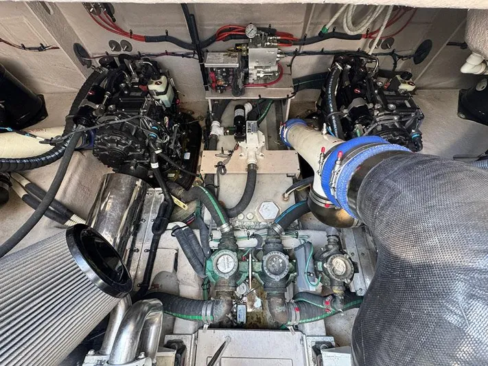  Yacht Photos Pics Engine room of 2015 Sea Ray 510 Sundancer with visible components and wiring.