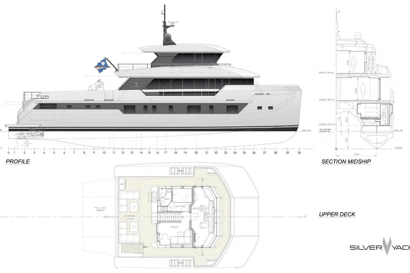  Yacht Photos Pics Design of Silver Yachts Silver Adventure 29.5, year 2028.
