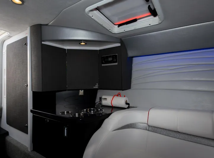  Yacht Photos Pics 2017 Formula 382 FASTech cabin interior with sleek design and modern amenities.