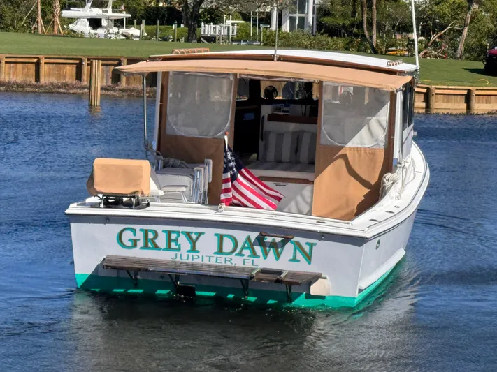Grey Dawn Yacht Photos Pics Canvas Cockpit Awning
