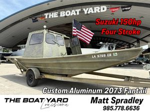 Custom Aluminum 2073 Cabin boat with Suzuki 150hp engine at The Boat Yard, Louisiana.