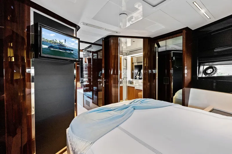 Momentum Yacht Photos Pics Luxurious interior of 2024 Riva 76 PERSEO Super yacht with modern amenities and elegant design.