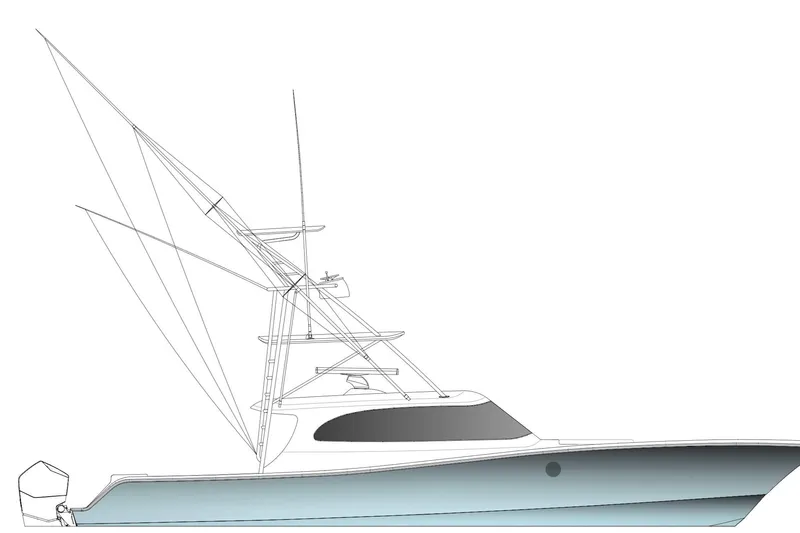  Yacht Photos Pics 2026 Front Runner 55 Catamaran side view illustration, showcasing sleek design and advanced features.