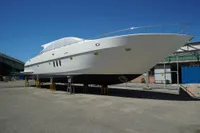 Custom HARD TOP 78 yacht under construction, 2025 model, on dry dock.