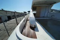 Under-construction Custom HARD TOP 78 yacht, 2025 model, featuring sleek deck design.
