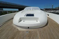 Custom HARD TOP 78 yacht under construction, 2025 model, featuring sleek deck design.