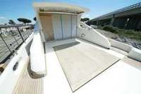 Under-construction 2025 Custom HARD TOP 78 yacht deck, featuring spacious layout and modern design.