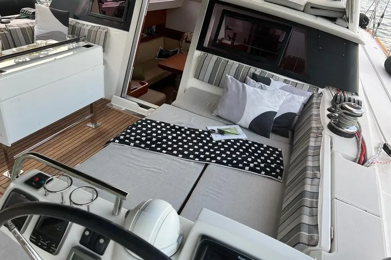 Boxter Yacht Photos Pics Luxurious 2013 Beneteau Sense 50 yacht interior with comfortable seating and modern design.
