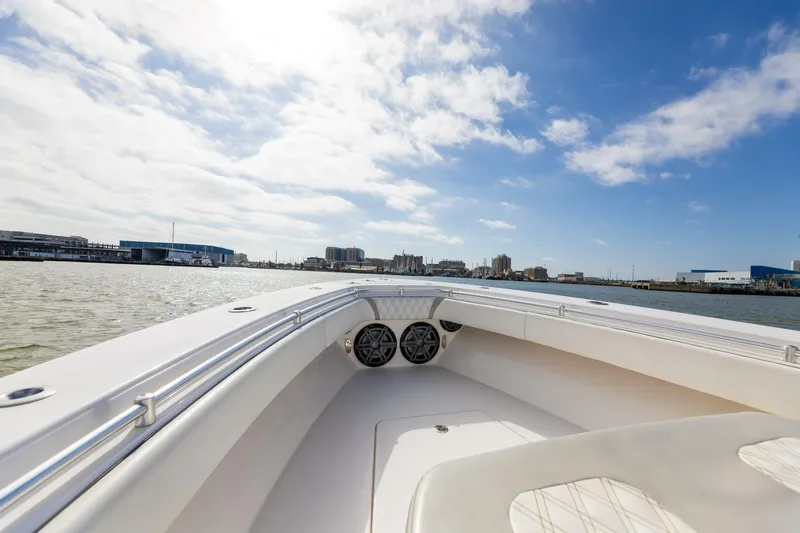 Fools Gold Yacht Photos Pics 2017 Contender 39 Fish Around boat on open water under a clear blue sky.