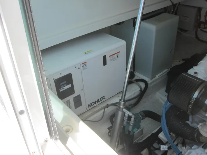  Yacht Photos Pics 2014 Back Cove 34 engine room with Kohler generator.