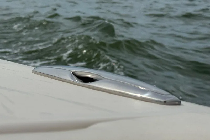 That's What She Said Yacht Photos Pics 2023 Grady-White Freedom 285 boat detail with water in the background.