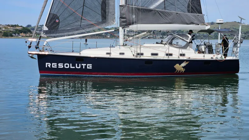 Resolute Yacht Photos Pics Sailing yacht "Resolute" on calm waters, Blue Jacket 40 model, 2015.