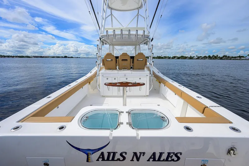 Tales N' Ales Yacht Photos Pics 2018 Buddy Davis 42 Center Console transom livewells