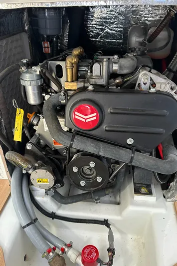 Rebel Yacht Photos Pics Engine compartment of a 2021 Jeanneau Sun Fast 3300 sailboat.