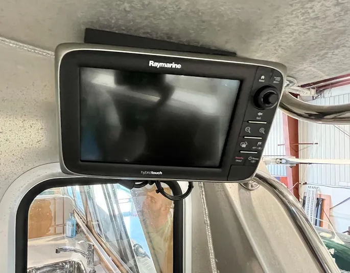  Yacht Photos Pics Raymarine display on 2007 Coastal Craft 36 Cruiser boat interior.