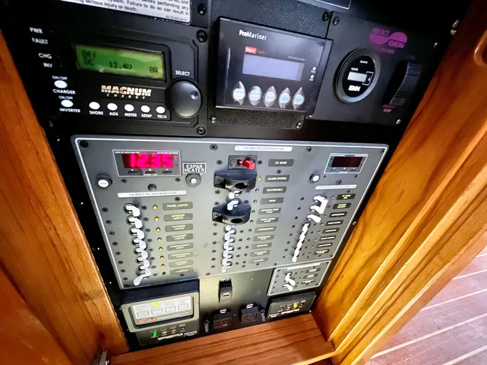 Yacht Photos Pics Electrical control panel on a 2007 Coastal Craft 36 Cruiser boat.