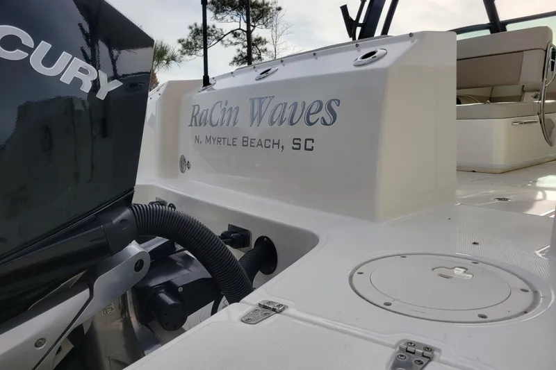  Yacht Photos Pics 2023 Boston Whaler 280 Vantage boat with Mercury engine, "RaCin Waves" in North Myrtle Beach.