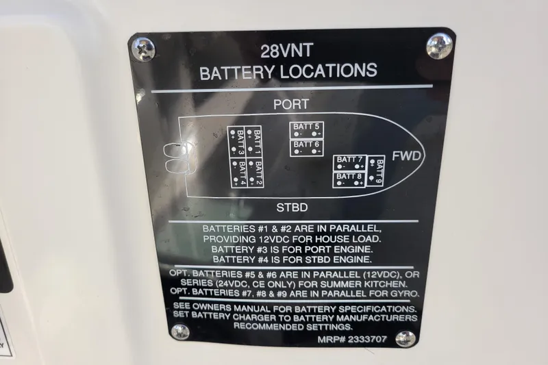  Yacht Photos Pics Battery location diagram on 2023 Boston Whaler 280 Vantage boat.