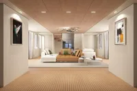 Modern living room with elegant decor, featuring a Tureddi X370, 2027 model.