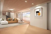 Luxurious Tureddi X370 yacht interior, featuring modern design and elegant furnishings, 2027 model.