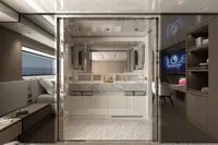 Luxurious Tureddi X370 yacht interior, featuring modern design and elegant furnishings, 2027 model.