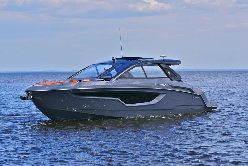  Yacht Photos Pics 2026 Cruisers Yachts 42 GLS I/O on open water, sleek design, modern luxury.