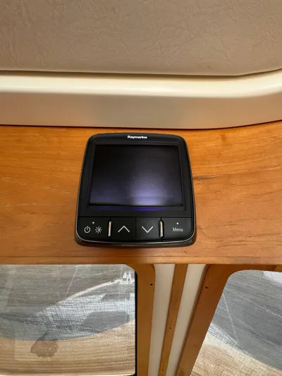  Yacht Photos Pics Raymarine display on 2005 Sabre 38 yacht, mounted on wooden panel.