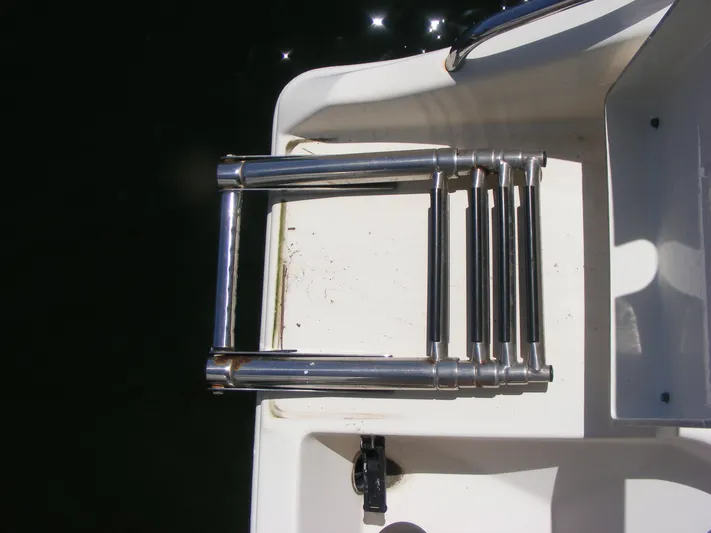  Yacht Photos Pics Stainless steel ladder on 2020 Cobia 350 Center Console boat.