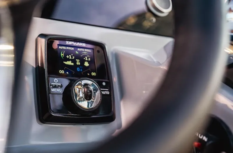  Yacht Photos Pics Control panel of 2025 Navan S30 boat, featuring digital display and navigation controls.